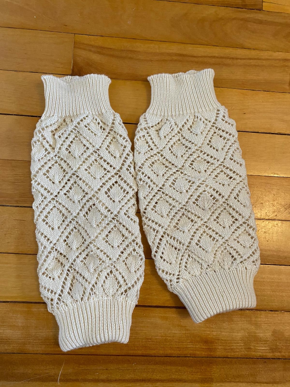 Cream Knit Sleeve Warmers - Women Sweaters